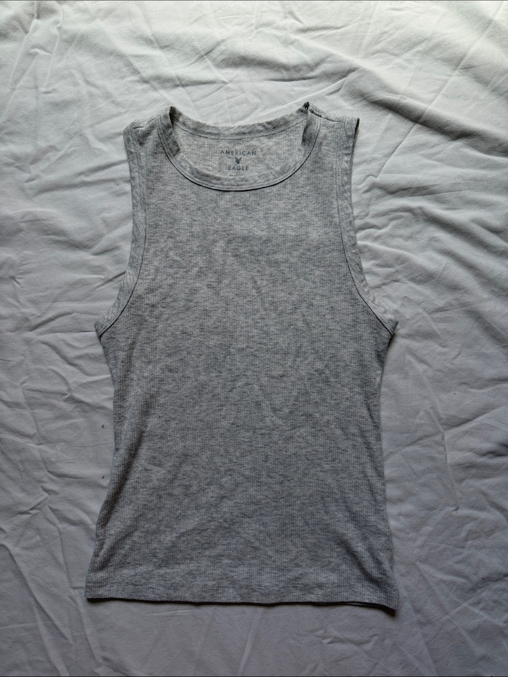 American Eagle Light Gray Ribbed Tank Top